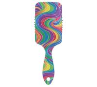 Rainbow Colorful Abstract Spiral smooth dry hair brush Designed scalp massager for straight hair with Ergonomic handle cepillo para peinar
