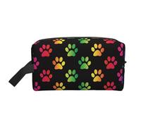 Rainbow Colorful Dog PawsLarge Capacity Cosmetic Organizer，Travel Makeup Bag for Women