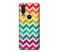 Rainbow Colorful Shavron Zig Zag Pattern Case Cover For Motorola One Action (Moto P40 Power)