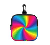 Rainbow Colorful Spiral, Square Zipper Storage Bag, Neoprene Coin Purse, Small Wallets, Change Pouch, Change Purse