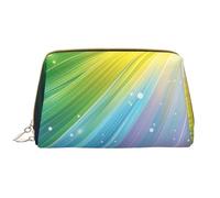 Rainbow Colorful Stripe Printed Makeup Bag for Women Portable Leather Make up Bag Travel Zipper Cosmetic Bags Organizer