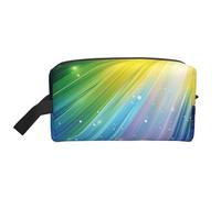 Rainbow Colorful Stripe Printed Makeup Bag Travel Portable Cosmetic Bag Large Capacity Makeup Case Toiletry Handbag Organiser for Women