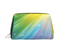 Rainbow Colorful Stripe Printed Small Makeup Bag Portable Leather Make up Bag Travel Zipper Cosmetic Bags Organizer for Women