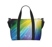 Rainbow Colorful Stripe Printed Travel Bag Duffle Bag for Men Women, Large Water Resistant Gym Bag Weekend Holdall Bag with Shoulder Strap