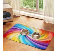 Rainbow Colorful Swirl Pet Feeding Mat 40x60cm