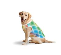 Rainbow Colors Gradient Leaf Soft Cotton T-Shirt Vest For Large Dogs, Print Pet Clothes Breathable Pet Pullover Tee Sleeveless Sweatshirt (3xl-5xl)
