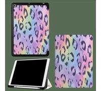 Rainbow Colors Leopard Print Pattern Case for 10.9 Inch Ipad 10Th Gen, Dreamy Striped Cover for Ipad Auto Sleep/Wake Shockproof Protective Case with Pencil Holder