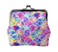 Rainbow Colors Mermaid Print Change Purse Women's Coin Purse Small Pouches with Kiss Lock,for Coins Cards Small Items