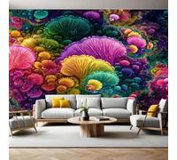 Rainbow Colors Mural Wallpaper Abstract Coral Reef Photo Wallpaper 3D Effect 200 x 140 cm Non-Woven Wall Mural Home Bedroom Living Room Tv Background Poster Decoration