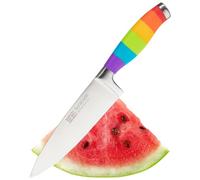 Rainbow Coloured Chefs Knife - 15cm/6" Ultra-Fine Cutting Edge. Bring a Pop of Colour to Your Kitchen. Perfect for Slicing, Dicing and Chopping. Comfortable Grippy Handle. Home and Professional Use