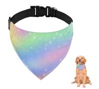 Rainbow-Coloured Dog Bandana with Adjustable Strap D Ring Dog Scarf Pet Bibs Triangle Bandanas for Dogs Accessories Puppy Dogs Cats Decor Machine Washable