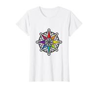 Rainbow Compass Star Pride - LGBTQ Direction Gift Tee Value Graphic T-Shirt, Women, White, XL