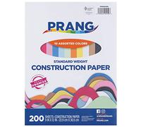 Rainbow Construction Paper Assortment, 9"X12", Assorted 10 Colors, 200 Sheets