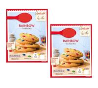 Rainbow Cookie Mix, 495g, Pack Of 2, Serves 20,This cookie mix contains vibrant chocolate buttons that melt into swirls when baked, creating a delightful surprise in every bite.