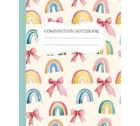 Rainbow Coquette Composition Notebook: Girly Aesthetic | College Ruled | 110 Pages | Perfect for School or Work
