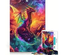 Rainbow Cosmic Dragon Jigsaw Puzzles for Adults1000 Piece Brain Teaser Home Leisure Image Assembly Birthday Gift (50x75cm)