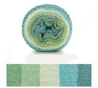 Rainbow Cotton Yarn - 100g Cake Yarn with Segment Dyeing Effect, 45% Cotton/55% Acrylic, 5-Strand Milk Cotton for Hand Knitting & Crochet (3.0-3.5mm Hooks)(D)