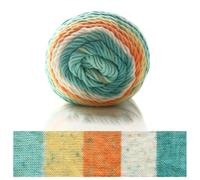 Rainbow Cotton Yarn - 100g Cake Yarn with Segment Dyeing Effect, 45% Cotton/55% Acrylic, 5-Strand Milk Cotton for Hand Knitting & Crochet (3.0-3.5mm Hooks)(G)