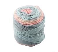 Rainbow Cotton Yarn - 100g Cake Yarn with Segment Dyeing Effect, 45% Cotton/55% Acrylic, 5-Strand Milk Cotton for Hand Knitting & Crochet (3.0-3.5mm Hooks)(C)
