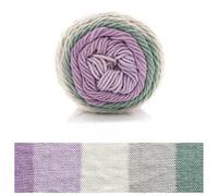 Rainbow Cotton Yarn - 100g Cake Yarn with Segment Dyeing Effect, 45% Cotton/55% Acrylic, 5-Strand Milk Cotton for Hand Knitting & Crochet (3.0-3.5mm Hooks)(F)