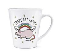 Rainbow Crazy Rat Lady 12oz Latte Mug Cup