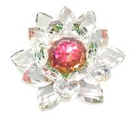 Rainbow Crystal Lotus Flower Feng Shui Home Decor 3"""" X 3"""" X 2""""