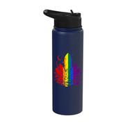 Rainbow Crystal with Stars and Moon Phases Gay Pride Stainless Steel Insulated Water Bottle