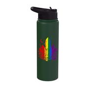 Rainbow Crystal with Stars and Moon Phases Gay Pride Stainless Steel Insulated Water Bottle