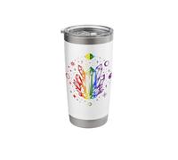 Rainbow Crystal with Stars and Planets Gay Pride LGBT Stainless Steel Insulated Tumbler