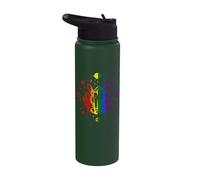 Rainbow Crystal with Stars and Planets Gay Pride LGBT Stainless Steel Insulated Water Bottle