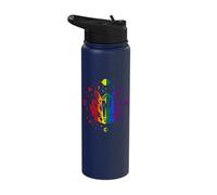 Rainbow Crystal with Stars and Planets Gay Pride LGBT Stainless Steel Insulated Water Bottle