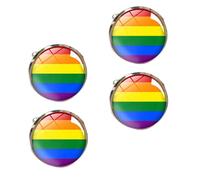 Rainbow Cufflinks 2 Pairs Alloy round Pride Month Suit