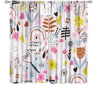 Rainbow Curtains,Cartoon Colorful Modern Abstract Home Decor Drapes for Bedroom Living Room Nursery Window Treatment 2 Panels Set Total Size 63" W X 72" L Inch