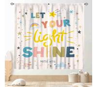Rainbow Curtains for Classroom, Boho Cute Inspirational Motivational Quotes Rainbow Colorful Pastel Window Drapery for Baby Kids Girls Bedroom Living Room Nursery Bathroom 2 Panels, 63"x72" Inch