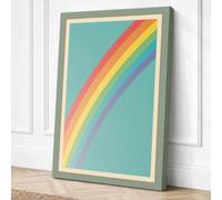 Rainbow Curve Retro Canvas Wall Art Print 18x12 Inch (46 x 30 cm)