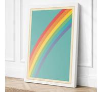 Rainbow Curve Retro Canvas Wall Art Print 24x16 Inch (61 x 41 cm)