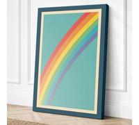 Rainbow Curve Retro Canvas Wall Art Print 36x24 Inch (91 x 61 cm)