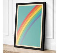 Rainbow Curve Retro Canvas Wall Art Print 36x24 Inch (91 x 61 cm)