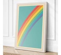 Rainbow Curve Retro Canvas Wall Art Print 36x24 Inch (91 x 61 cm)