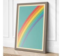 Rainbow Curve Retro Canvas Wall Art Print 36x24 Inch (91 x 61 cm)