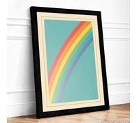 Rainbow Curve Retro Framed Wall Art Print A3 (42×29.7cm) Black, Wall Decor for Living Room, Bedroom, Office & Home, Ready to Hang, Art Gift