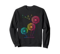 Rainbow Cute Dandelion Spring Wildflower Minimalist Line Art Sweatshirt