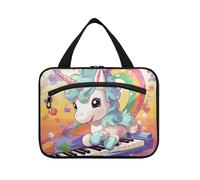 Rainbow Cute Unicorn Hanging Travel Toiletry Cosmetic Makeup Bag Large Capacity Foldable Storage Wash Bags for Women Girls Bathroom