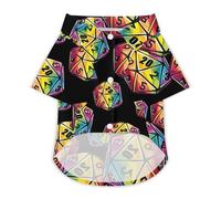 Rainbow D20 Dice Hawaii Shirt Print Dog Clothes T-Shirt Beach for Puppy Cat XL