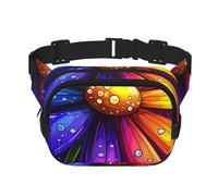 Rainbow Daisy Double Layer Waist Bag Pack Galaxy Flower Bum Bag Fanny Pack for Men Women, Adjustable Belt Bag for Travel Hiking Running Cycling Festival