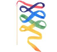 Rainbow Dance Ribbon, 40CM Long Ribbon Wand for Kids, Colorful Rainbow Twirling Ribbon Streamers for Dance Gymnastics Pretend Games Gymnastics Party Favors Children Toys