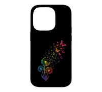 Rainbow Dandelion Butterfly Nature Case for iPhone 14 Pro