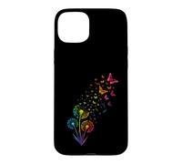 Rainbow Dandelion Butterfly Nature Case for iPhone 15 Plus