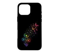 Rainbow Dandelion Butterfly Nature Case for iPhone 16 Pro Max