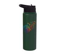 Rainbow Dandelion Spring Wildflower Minimalist Dragonfly Stainless Steel Insulated Water Bottle